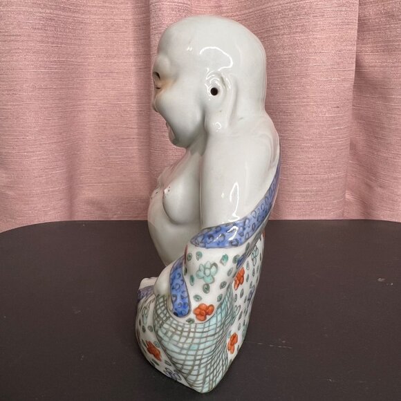 VTG Ceramic Laughing Buddha Figurine Symbol of happiness, wealth, & good fortune - Picture 2 of 16